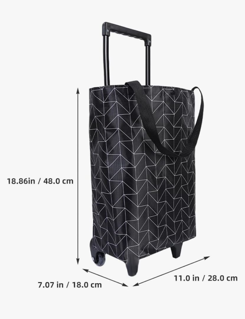 Folding Trolley Bag with Wheels Large Capacity Reusable Grocery Cart for Shopping Camping and Travel Hand Pulled Design Space Saving and Portable