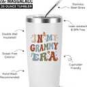 Tumbler with Lid & Straw - Unique Grammy Gift for Birthday, Christmas, Mother's Day - Stainless Steel Vacuum Insulated Cup with Straw Brush, Perfect Mom Gifts for Women
