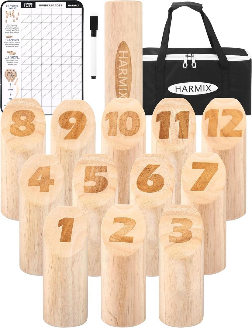 Wooden Tossing Game Set | Wooden Block Throwing Game with Carry Bag | Viking Outdoor Games for Yard, Garden, Lawn  Ideal for Kids, Teens, Adults & Family