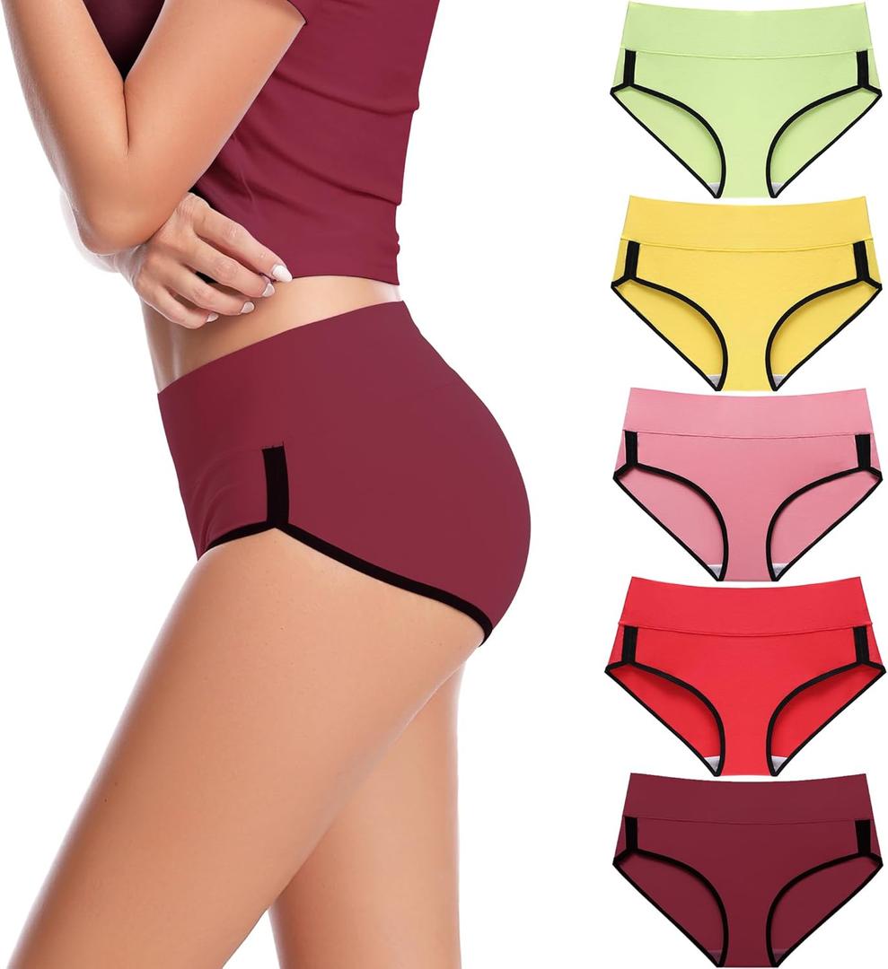 CAILECOTTON Women's Underwear Cotton Briefs for Women Plus Size Panties for Women Pack 2/5 (X-Large)