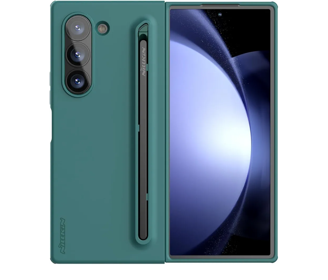 Nillkin for Samsung Fold 6 Case with Writing Pen 【Upgrade Version】, Superior Liquid Silicone & Wireless Charging & S Pen Holder Slot Protective Samsung Galaxy Z Fold 6 Slim S Pen Phone Case, Green