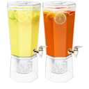 Lifewit 1 Gallon Drink Dispenser for Parties 2 Pcs, 4L Plastic Beverage Container with Stand for Juice/Tea/Soda & Lemonade, Clear Water Pitcher with Spigot for Mimosa Bar Hosting 39 x 16 cm/15x6"