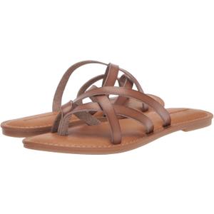 Amazon Essentials Women's Strappy Slide Flat Sandal, Mushroom Brown, 8.5 Wide