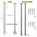 2-Pack Cable Railing Post 36inch Stainless Steel Pre-drilled Intermediate Post/Studdle Pickets for 1/8" Deck Cable Railing, Level Cable Railing Fittings, Sliver
