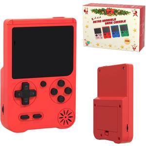 Handheld Games Console, Built-in 500 Video Games, Portable Video Gaming Player with 3.0 Inch lPS ScreenRechargeable Retro Electronic Gaming System, Pocket Mini Arcade (Red)