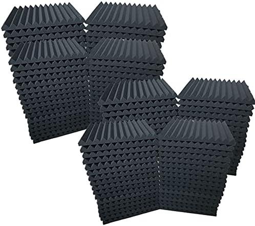96 Pack Acoustic Foam Panel Wedge Studio Soundproofing Wall Tiles Black 12" X 12" X 1"