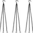 Benvo 16 inch Long Hanging Plant Chains Flower Pot Hangers with Clips and Hooks 3 Point Replacement Chain Holders for Baskets Bird Feeders Planters and Other Ornaments (Pack of 3, Black)