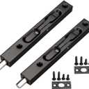 WANLIAN 6 inch Door Bolts,Door Slide Bolt Lock Door Flush Bolt Security Latch Bolt with Powerful Spring, Security Guard Lever Action Door Flush Bolt Latch for Bedroom,Cupboard(2pcs) (Black)