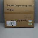 Art3d 12-Pack Smooth Drop Ceiling Tile 2ft x 2ft - Fire-Rated, Waterproof, Reusable - Preimum PVC, White