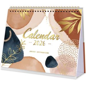 2 x 2026 Desk Calendar - Standing Flip 2026 Desktop Calendar from Jan 2026 - Dec 2026, 10" x 8.3", Memo Pages, Stand up Desk Calendar with Strong Twin-Wire Binding, Blank Blocks, Premium Paper