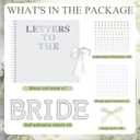 Fuyoooo 12 x 12 Inch Letters to The Bride Scrapbook Wedding Memory Book Bridal DIY Blank Paper Scrapbook Photo Album Guest Book Sign with Pearl Stickers, Metallic Letters, Bows(White)
