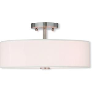 Livex Lighting 51054-91 Flush Mount, Brushed Nickel, 15"L x 15"W x 7.75"H