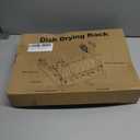 Dish Drying Rack Kitchen - Dish Racks for Kitchen Counter Space-Saving, Dish Drainer with Automatic Drain and Adjustable Spout, Dishwasher Rack with Cutlery Holder, 16.5" D x 11.6" W x 6.6" H (1 Tier - Black)