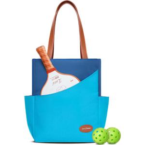 LUZZ Pickleball Tote Bag for Women with Pickleball Handbag 2 Paddle Compartment Front and behind Pockets Fashion Sport Tote (Astronaut Blue)