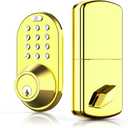 Keyless Entry Keypad Door Lock - Upgraded Smart Electronic Digital Code Deadbolt for Front Doors with Keys, One-Touch Locking, Easy Installation (Polished Brass)