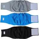Teamoy Reusable Wrap Diapers for Male Dogs, Washable Puppy Belly Band Pack of 3 (XXL, 29"-34" Waist, Black+ Gray+ Lake Blue)