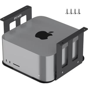 IFCASE Aluminum Under Desk Mount for Mac Studio M4 M3 M2 M1 Max, Ultra with Anti-Scratch Pad (Black)