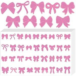 Spakon 720 Pieces Tanning Sunbathing Stickers Perforated Body Self Adhesive Heart Butterfly Lips Tanning Bed Stickers for Face and Beach Accessories 9 Style(Pink, Bow)