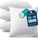 Phantoscope Pillow Inserts, Hypoallergenic 100% Virgin Fiber Square Form Microfiber Throw Pillow Inserts, Couch Bed Pillows 45x45 cm, 18x18 Inch (Pack of 4)