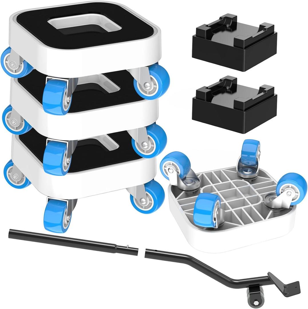 New Upgrade Furniture Sliders, Furniture Dolly with 360 Rotatable Wheels, Furniture Movers for Moving Heavy Duty Sofa, Bed, Load Capacity Up to 900lb (1.25in wheels + 1 pry bar)