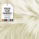 FabricLA Faux Fur Fabric by The Yard - Artificial Craft Fur - 72" X 60" Inch Wide - Fur Fabric for Craft Supply, DIY Furry Plush Projects, Sewing, Decoration, Upholstery, Off White, 2 Yard