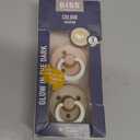 BIBS Pacifiers 6-18 Months | 2-Pack Soothers | Anatomical Nipple | BPA-Free Natural Rubber | Made in Denmark | Blush Glow/Vanilla Glow Colour Pacifier