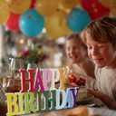 Novabright Happy Birthday Sign Centerpieces for Table Birthday Party Decorations for Women Bday Birthdays Themed Celebration Party Supplies(Rainbow,Glitter)