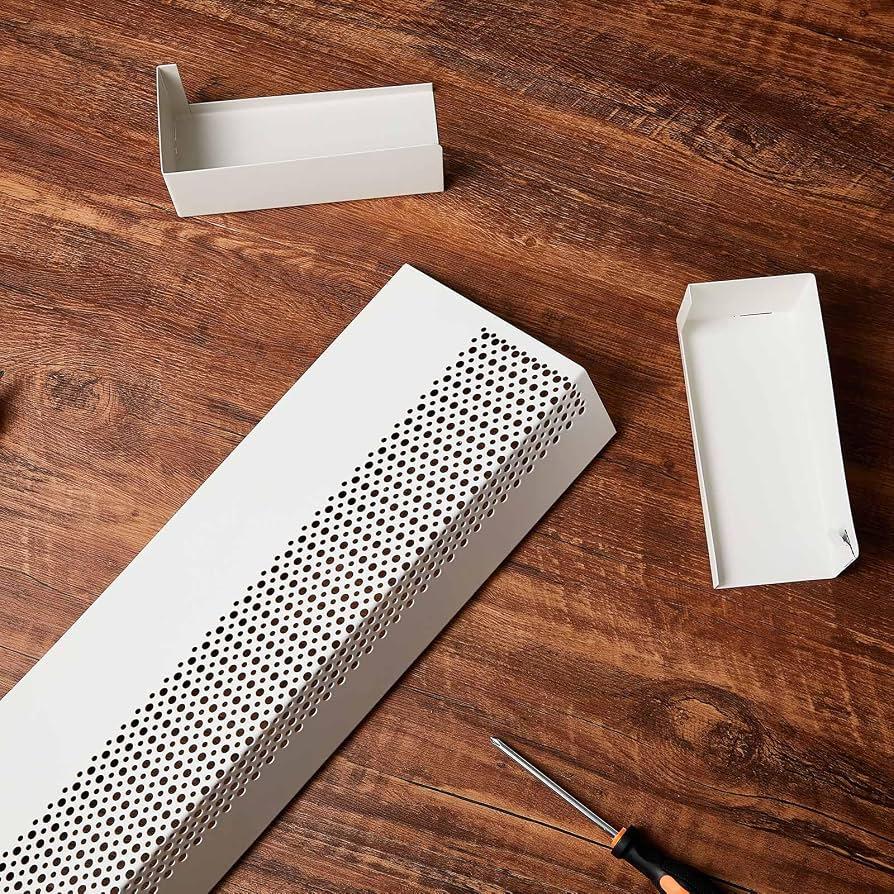 Tandefio 3 FT Baseboard Heater Cover with End Caps
Replaces Old Cover, Galvanized Steel Easy Slip-On Design, Fits Bathroom Electric & Hydronic System, Baseboard Radiator Covers