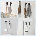 3 x VIS'V Shower Suction Cup Hooks, 2 Types of Hooks, Heavy Duty, Removable and Reusable, Black, 2 Pcs