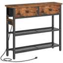 HOOBRO 29.5" Narrow Console Table with Power Outlet, Small Entryway Table