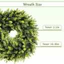Christmas Boxwood Wreath Door Wreath 16-18In Christmas Door Wreaths for Front DoorWreath Winter Spring Summer Indoor OutdoorWreath Farmhouse Artificial Greenery Wreaths Home Decoraction