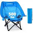 LEMBERI Oversized Heavy Duty Camping Chair for Adults,500lbs Comfortable Folding Lawn Chairs,Large Outdoor Portable Chair with Cup Holder,Side Pocket and Cooler Bag
