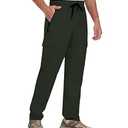 TOIUUI Active Workout Pants Athletic Sweatpants with Zipper Pocket Quick Dry Stretch Elastic Waist Joggers Hunting Track Pant for Running Army Green L