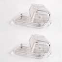 2 Piece Glass Butter Dishes With Lid Classic Design - Keep Butter Fresh and Flavorful,Perfect for Cream Cheese,Fruits,Dishwasher Safe,Clear Cover for Easy Viewing (2)