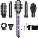 Vincofy 7-in-1 Hair Dryer Brush and Hair Styler Set – Fast Drying, Curling, Straightening & Volumizing – Hot Air Styling Tool with No Heat Damage – for All Hair Types – Lavender