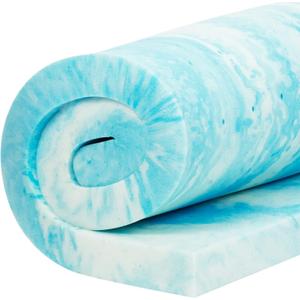 Memory Foam Mattress Topper 3 Inch Thick Gel Pad For Firm Bed Soft Sleeping Pillow Top For Rv Camping And Dorm Egg Crate Alternative Luxury Sleep Layer Certipur Us Certified Twin - Blue