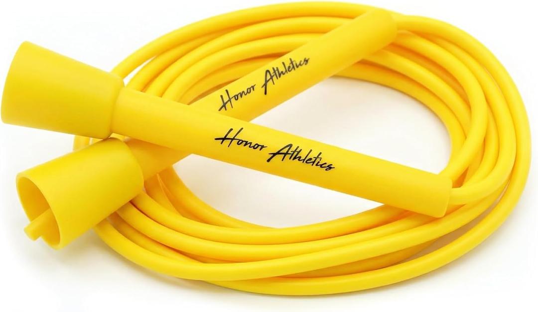 HONOR ATHLETICS Speed Rope, Skipping Rope - Best for Double Under, Boxing, MMA, Cardio Fitness Training Condition - Jump Rope (11 ft rope  (Fits users over 6'3"), Yellow)