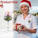 2 x Christmas Tree Badge Reels - Christmas Pink Bow Badge Holder Retractable Clip with Glitter Tree Design, Sparkling Colored Lamp Tree Badge Reels for Nurse Doctor, Holiday Name Tag for Office