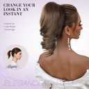 Claw Clip Ponytail Extension - 12 Inch Curly Ponytail Extension, Wavy Pony Tails Hair Extensions, Synthetic Hair Extensions Ponytail, Clip On Ponytails for Women (Dark Ash Blonde With Golden Ends)
