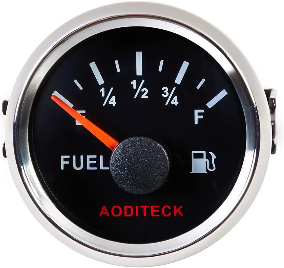 240-33ohm Black Marine Fuel Gauge for Boat Gas Gauge Fuel Level Gauge for Car Truck Vehicle Diesel Automotive Replacement Aftermarket Gauge for Car Truck Vehicle SUV with Backlight