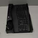 Wireless Keyboard and Mouse Combo, 2.4G Full Size Wave Keys Ergonomic Keyboard with Wrist Rest, Phone Holder, 3-Level DPI Adjustable Wireless Ergonomic Mouse for Windows, Mac Desktop/Laptop/PC(Black)