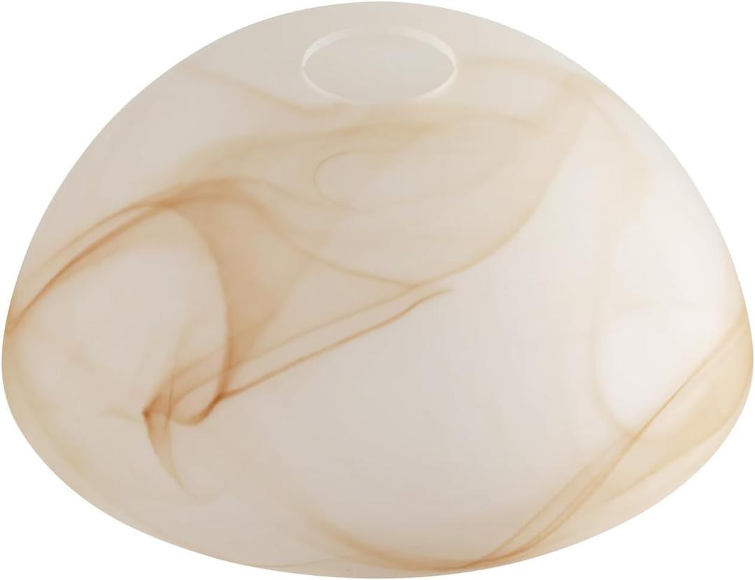 Alabaster Amber Glass Lamp Shade Replacement for Floor Lamp,E26 Base 1-5/8 Inch Fitter 7.4 Diameter, 3.74 Height,Replacement Glass for Wall Lamp, 7-2/5x H3-6/8"
