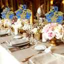 6Pcs 2026 Graduation Centerpieces Sticks, DIY Table & Flowerpot Graduations Party Centerpieces for Tables, Glitter 2026 Graduation Table Centerpieces Decorations (Blue)