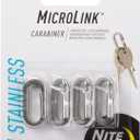 Nite Ize MicroLink Carabiner, Stainless Steel Mini Key Rings for Keys Fobs MultiTools and More, 4 Pack