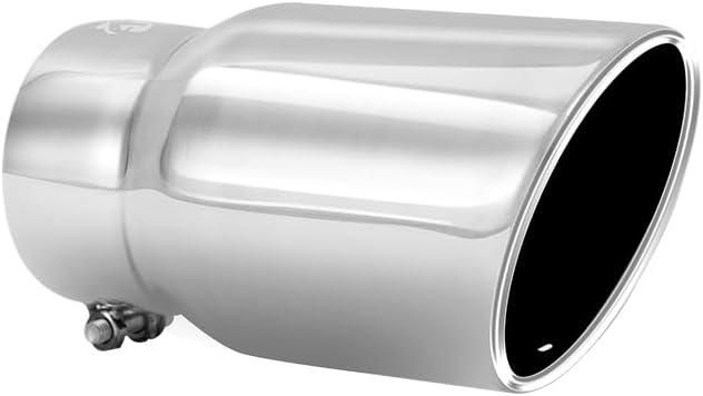 Exhaust tip -3.5 Inch Inlet Bolt on Design- Stainless Steel Car Muffler Tips 3.5" ID x 4.5"OD x 8.25''L, Silver 