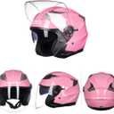 3/4 Motorcycle Helmets Open Face Adult Motorbike Helmet Double Visor Medium