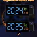 Netzu Projection Clock for Bedroom Ceiling, Alarm Clocks with 180 Rotatable Projector, Date Temperature and Weekday, Manual DST, 5 Brightness, 10 Ringtones, 4 Volumes and Snooze (RGB)