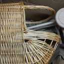 Vintage Wicker Baby Carriage Decor，Woven Rattan Stroller Flower Basket Cart for Wedding Centerpieces, Baby Shower Party Supplies & Nursery Floral Arrangement Props Floral Rustic Home Decor