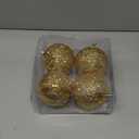 4pc Gold Christmas Ball Ornaments, Shatterproof Christmas Ball Decorations for Trees, Wedding Party Holiday Decorations (10.5CM/4")