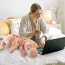 Pterosaur Stuffed Animal with Wings - Cute Soft Dinosaurs Plush Toys Little Flying Dragon Plushies Pillow Doll Christmas Birthday Gifts for Kids Boys Girls (Pink,27.55inch/70cm)